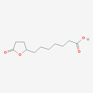 molecular formula C11H18O4 B14387082 7-(5-Oxooxolan-2-YL)heptanoic acid CAS No. 88339-91-7