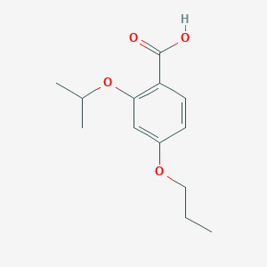 molecular formula C13H18O4 B1438713 2-(Propan-2-yloxy)-4-propoxybenzoic acid CAS No. 1154275-97-4