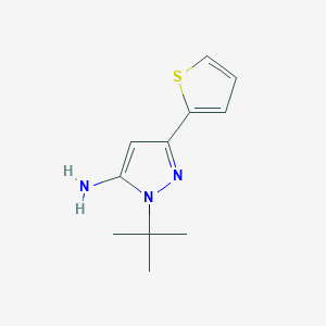 molecular formula C11H15N3S B1438722 1-tert-butyl-3-(thiophen-2-yl)-1H-pyrazol-5-amine CAS No. 1154329-62-0