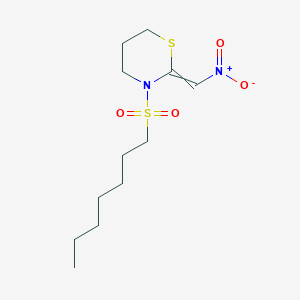 3-(Heptane-1-sulfonyl)-2-(nitromethylidene)-1,3-thiazinane