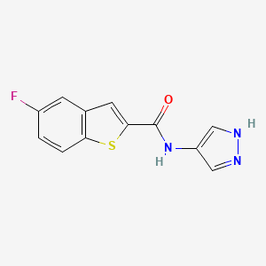 molecular formula C12H8FN3OS B1438724 5-fluoro-N-(1H-pyrazol-4-yl)-1-benzothiophene-2-carboxamide CAS No. 1153800-06-6