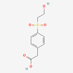 molecular formula C10H12O5S B1438725 2-[4-(2-Hydroxyethanesulfonyl)phenyl]acetic acid CAS No. 1156632-48-2