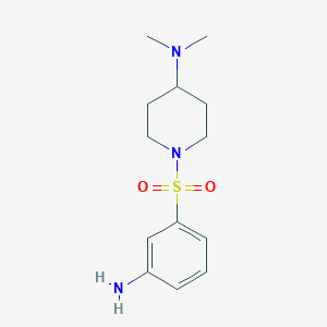 molecular formula C13H21N3O2S B1438748 1-(3-aminobenzenesulfonyl)-N,N-dimethylpiperidin-4-amine CAS No. 1155113-56-6