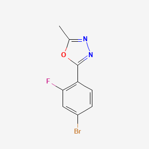 molecular formula C9H6BrFN2O B1438753 2-(4-Bromo-2-fluorophenyl)-5-methyl-1,3,4-oxadiazole CAS No. 883230-92-0