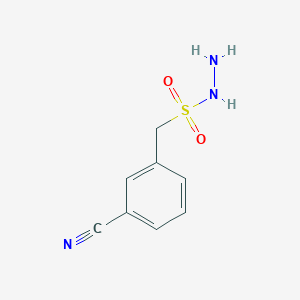 molecular formula C8H9N3O2S B1438759 (3-氰基苯基)甲磺酰羟肼 CAS No. 1156132-45-4