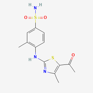 4-[(5-Acetyl-4-methyl-1,3-thiazol-2-yl)amino]-3-methylbenzene-1-sulfonamide