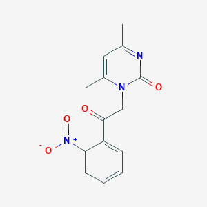 molecular formula C14H13N3O4 B14387621 4,6-Dimethyl-1-[2-(2-nitrophenyl)-2-oxoethyl]pyrimidin-2(1H)-one CAS No. 88690-42-0