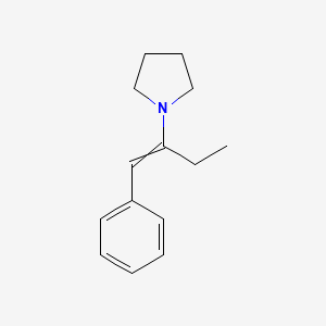 molecular formula C14H19N B14387648 1-(1-Phenylbut-1-en-2-yl)pyrrolidine CAS No. 89649-07-0