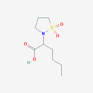 molecular formula C9H17NO4S B1438776 2-(1,1-Dioxo-1,2-thiazolidin-2-yl)hexanoic acid CAS No. 1218238-57-3