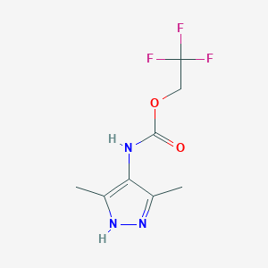 molecular formula C8H10F3N3O2 B1438787 2,2,2-三氟乙基 N-(3,5-二甲基-1H-吡唑-4-基)氨基甲酸酯 CAS No. 1187446-51-0
