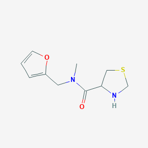 molecular formula C10H14N2O2S B1438795 N-(furan-2-ylmethyl)-N-methyl-1,3-thiazolidine-4-carboxamide CAS No. 1218298-59-9