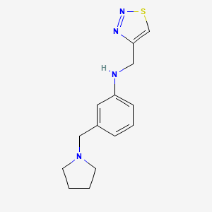 molecular formula C14H18N4S B1438809 3-(吡咯烷-1-基甲基)-N-(1,2,3-噻二唑-4-基甲基)苯胺 CAS No. 1156616-77-1