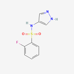 molecular formula C9H8FN3O2S B1438815 2-氟-N-(1H-吡唑-4-基)苯-1-磺酰胺 CAS No. 1153206-27-9