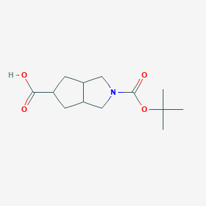 molecular formula C13H21NO4 B1438821 2-(叔丁氧羰基)八氢环戊[c]吡咯-5-羧酸 CAS No. 1177319-91-3