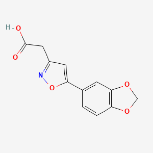 molecular formula C12H9NO5 B1438838 [5-(1,3-Benzodioxol-5-yl)isoxazol-3-yl]acetic acid CAS No. 1105191-69-2