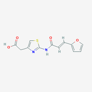 molecular formula C12H10N2O4S B1438854 (2-{[3-(2-呋喃基)丙-2-烯酰]氨基}-1,3-噻唑-4-基)乙酸 CAS No. 1105193-78-9