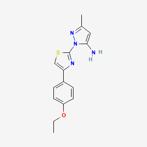 molecular formula C15H16N4OS B1438857 1-[4-(4-乙氧基苯基)-1,3-噻唑-2-基]-3-甲基-1H-吡唑-5-胺 CAS No. 1175702-76-7