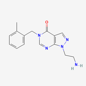 molecular formula C15H17N5O B1438862 1-(2-氨基乙基)-5-(2-甲基苄基)-1,5-二氢-4H-吡唑并[3,4-d]嘧啶-4-酮 CAS No. 1105196-98-2