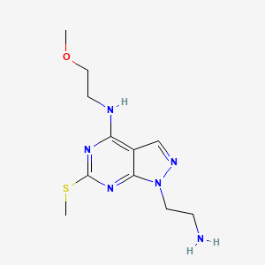 B1438864 1-(2-aminoethyl)-N-(2-methoxyethyl)-6-(methylthio)-1H-pyrazolo[3,4-d]pyrimidin-4-amine CAS No. 1105197-53-2