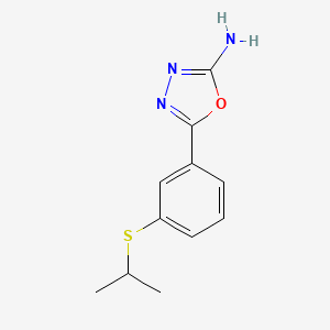 molecular formula C11H13N3OS B1438891 5-[3-(Isopropylthio)phenyl]-1,3,4-oxadiazol-2-amine CAS No. 1105194-14-6