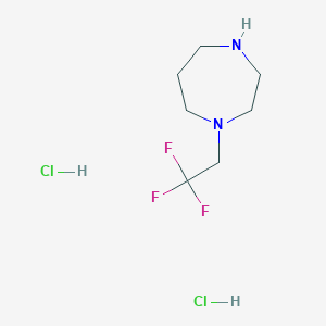 molecular formula C7H15Cl2F3N2 B1438946 1-(2,2,2-Trifluoroethyl)-1,4-diazepane dihydrochloride CAS No. 1171551-81-7