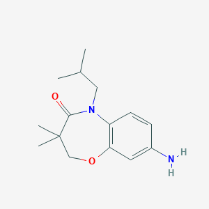 molecular formula C15H22N2O2 B1438948 8-氨基-5-异丁基-3,3-二甲基-2,3-二氢-1,5-苯并恶杂环-4(5H)-酮 CAS No. 1170606-68-4