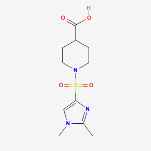 molecular formula C11H17N3O4S B1438952 1-(1,2-dimethyl-1H-imidazole-4-sulfonyl)piperidine-4-carboxylic acid CAS No. 1171069-02-5