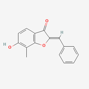 molecular formula C16H12O3 B1438965 (2Z)-2-benzylidene-6-hydroxy-7-methyl-1-benzofuran-3(2H)-one CAS No. 1092298-31-1