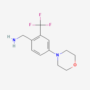 molecular formula C12H15F3N2O B1438973 [4-(Morpholin-4-yl)-2-(trifluoromethyl)phenyl]methanamine CAS No. 1094436-83-5