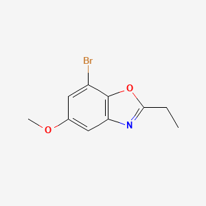 molecular formula C10H10BrNO2 B1438979 7-Bromo-2-ethyl-1,3-benzoxazol-5-yl methyl ether CAS No. 1092352-98-1