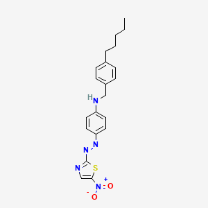 4-[(E)-(5-Nitro-1,3-thiazol-2-yl)diazenyl]-N-[(4-pentylphenyl)methyl]aniline