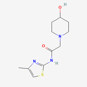 molecular formula C11H17N3O2S B1439032 2-(4-hydroxypiperidin-1-yl)-N-(4-methyl-1,3-thiazol-2-yl)acetamide CAS No. 679395-11-0