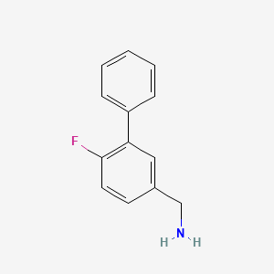 molecular formula C13H12FN B1439052 (2-Fluorobiphenyl-5-yl)methanamine CAS No. 1181566-38-0