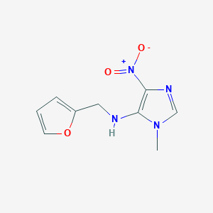 molecular formula C9H10N4O3 B1439075 N-(2-呋喃甲基)-1-甲基-4-硝基-1H-咪唑-5-胺 CAS No. 514200-90-9