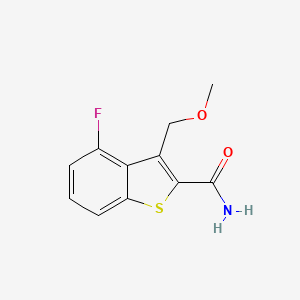 molecular formula C11H10FNO2S B1439086 4-氟-3-(甲氧基甲基)-1-苯并噻吩-2-甲酰胺 CAS No. 1089555-96-3