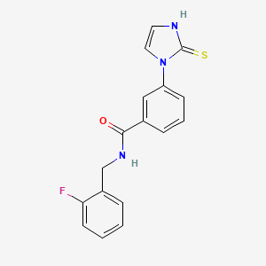 molecular formula C17H14FN3OS B1439117 N-[(2-fluorophenyl)methyl]-3-(2-sulfanyl-1H-imidazol-1-yl)benzamide CAS No. 1146290-02-9