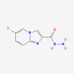 molecular formula C8H7FN4O B1439122 6-氟咪唑并[1,2-a]吡啶-2-碳酰肼 CAS No. 1135282-88-0