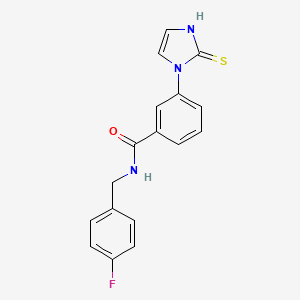 molecular formula C17H14FN3OS B1439129 N-[(4-fluorophenyl)methyl]-3-(2-sulfanyl-1H-imidazol-1-yl)benzamide CAS No. 1146290-01-8