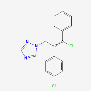 1-[3-Chloro-2-(4-chlorophenyl)-3-phenylprop-2-en-1-yl]-1H-1,2,4-triazole