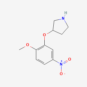 molecular formula C11H14N2O4 B1439158 3-(2-甲氧基-5-硝基苯氧基)吡咯烷 CAS No. 1504252-74-7