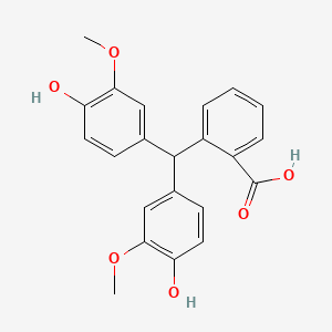 molecular formula C22H20O6 B14391586 2-[Bis(4-hydroxy-3-methoxyphenyl)methyl]benzoic acid CAS No. 88101-51-3