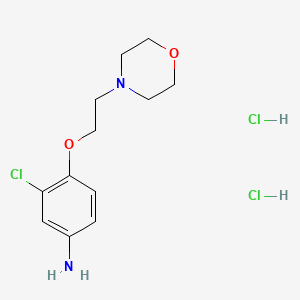 molecular formula C12H19Cl3N2O2 B1439165 3-Chloro-4-[2-(4-morpholinyl)ethoxy]phenylamine dihydrochloride CAS No. 1185295-35-5