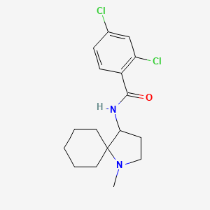 molecular formula C17H22Cl2N2O B14391654 2,4-Dichloro-N-(1-methyl-1-azaspiro[4.5]decan-4-yl)benzamide CAS No. 89732-22-9