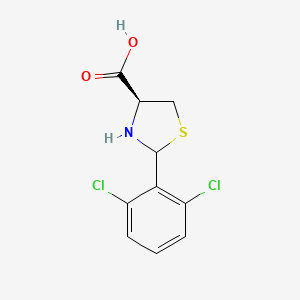 molecular formula C10H9Cl2NO2S B1439176 (4S)-2-(2,6-dichlorophenyl)-1,3-thiazolidine-4-carboxylic acid CAS No. 1217510-14-9