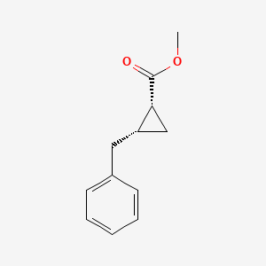 molecular formula C12H14O2 B14391799 Methyl (1R,2R)-2-benzylcyclopropane-1-carboxylate CAS No. 88308-16-1