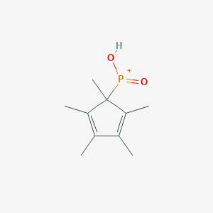 molecular formula C10H16O2P+ B14391802 Hydroxy(oxo)(1,2,3,4,5-pentamethylcyclopenta-2,4-dien-1-yl)phosphanium CAS No. 89760-33-8