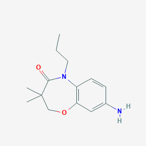 B1439181 8-amino-3,3-dimethyl-5-propyl-2,3-dihydro-1,5-benzoxazepin-4(5H)-one CAS No. 1171418-82-8