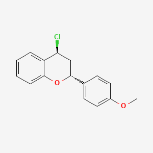 molecular formula C16H15ClO2 B14391860 (2R,4S)-4-Chloro-2-(4-methoxyphenyl)-3,4-dihydro-2H-1-benzopyran CAS No. 88214-58-8