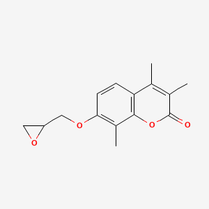 molecular formula C15H16O4 B1439193 3,4,8-trimethyl-7-(oxiran-2-ylmethoxy)-2H-chromen-2-one CAS No. 866240-05-3