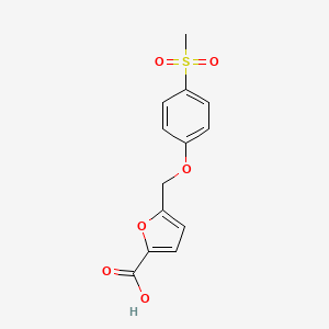 molecular formula C13H12O6S B1439195 5-(4-甲磺酰基苯氧基甲基)呋喃-2-甲酸 CAS No. 1157777-00-8